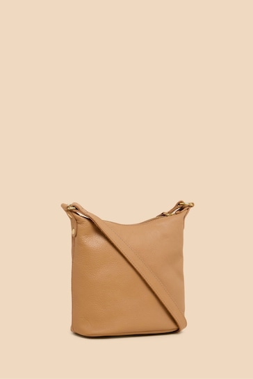 White Stuff Brown Mini Fern Leather Cross-Body Bag