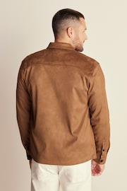 Tan Brown Faux Suede Shacket - Image 3 of 8
