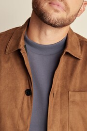 Tan Brown Faux Suede Shacket - Image 4 of 8