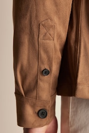 Tan Brown Faux Suede Shacket - Image 5 of 8