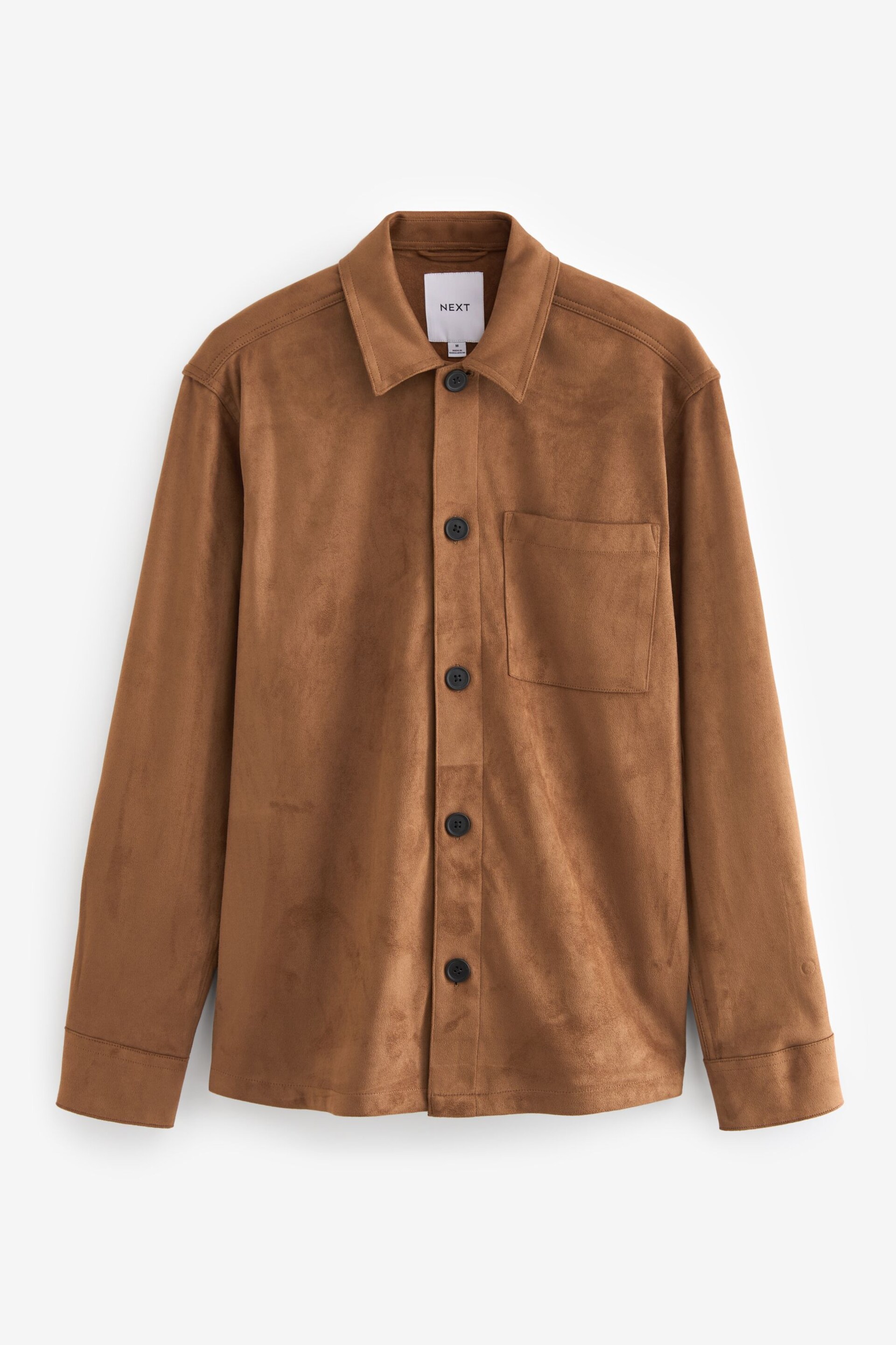 Tan Brown Faux Suede Shacket - Image 6 of 8