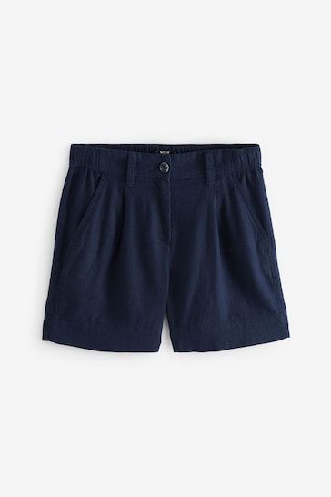 Black/Navy Blue Linen Blend Boy Shorts 2 Pack