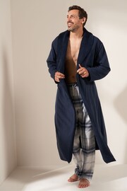 Truly Navy Blue Fleece Dressing Gown - Image 1 of 4