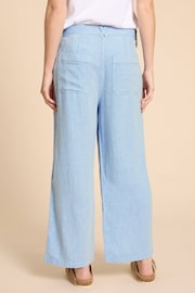 White Stuff Blue Linen Blend Harper Trousers - Image 2 of 7