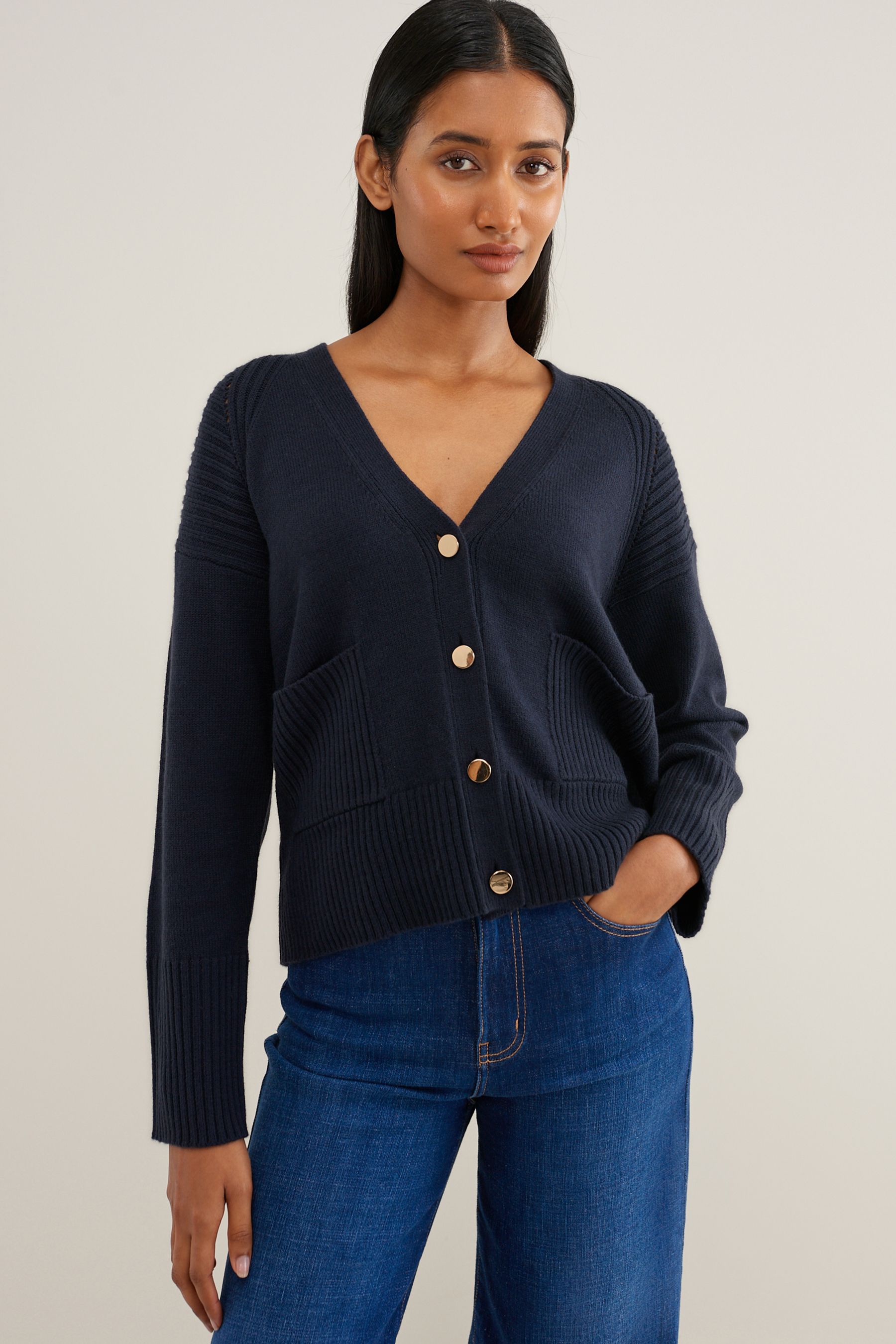 Blue and gold cardigan shop