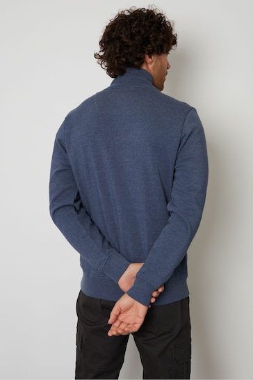 Threadbare Blue 1/4 Zip Neck Sweatshirt