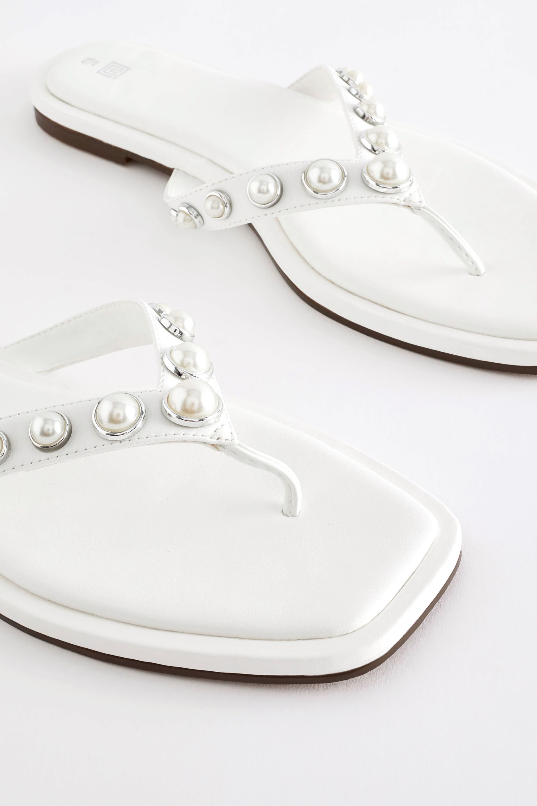Pearl toe post sandals clearance