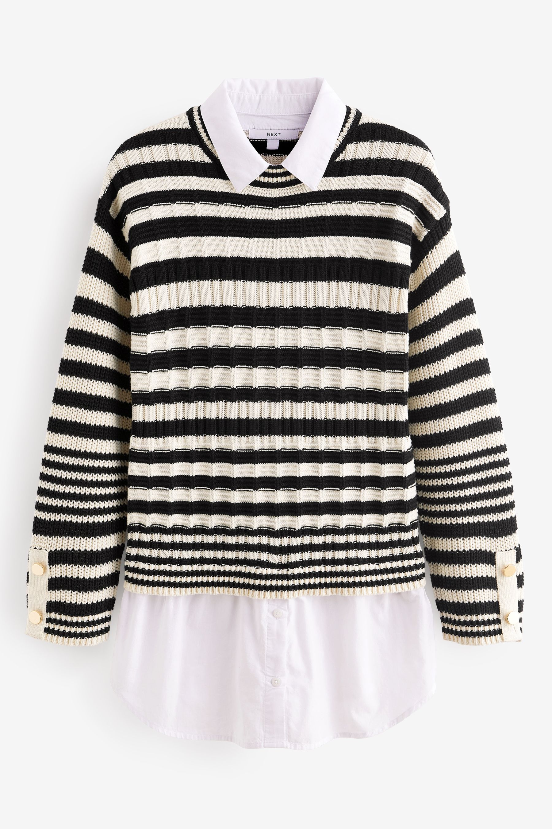 Jumper with shirt detail best sale