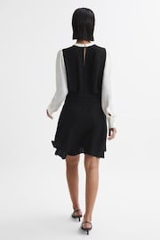 Reiss Ivory/Black Sadie Colourblock Belted Mini Dress - Image 4 of 4