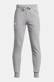 Under Armour Light Grey Rival Fleece Joggers - Image 1 of 2