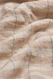 Piglet in Bed Cafe au Lait Check Stripe Linen Duvet Cover - Image 2 of 3