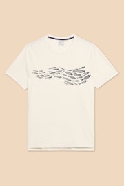 White Stuff Shoal Fish Graphic 100% Cotton футболка - Image 6 of 8