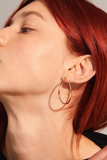PILGRIM Gold Plated Layla Large Hoop Earrings 38mm