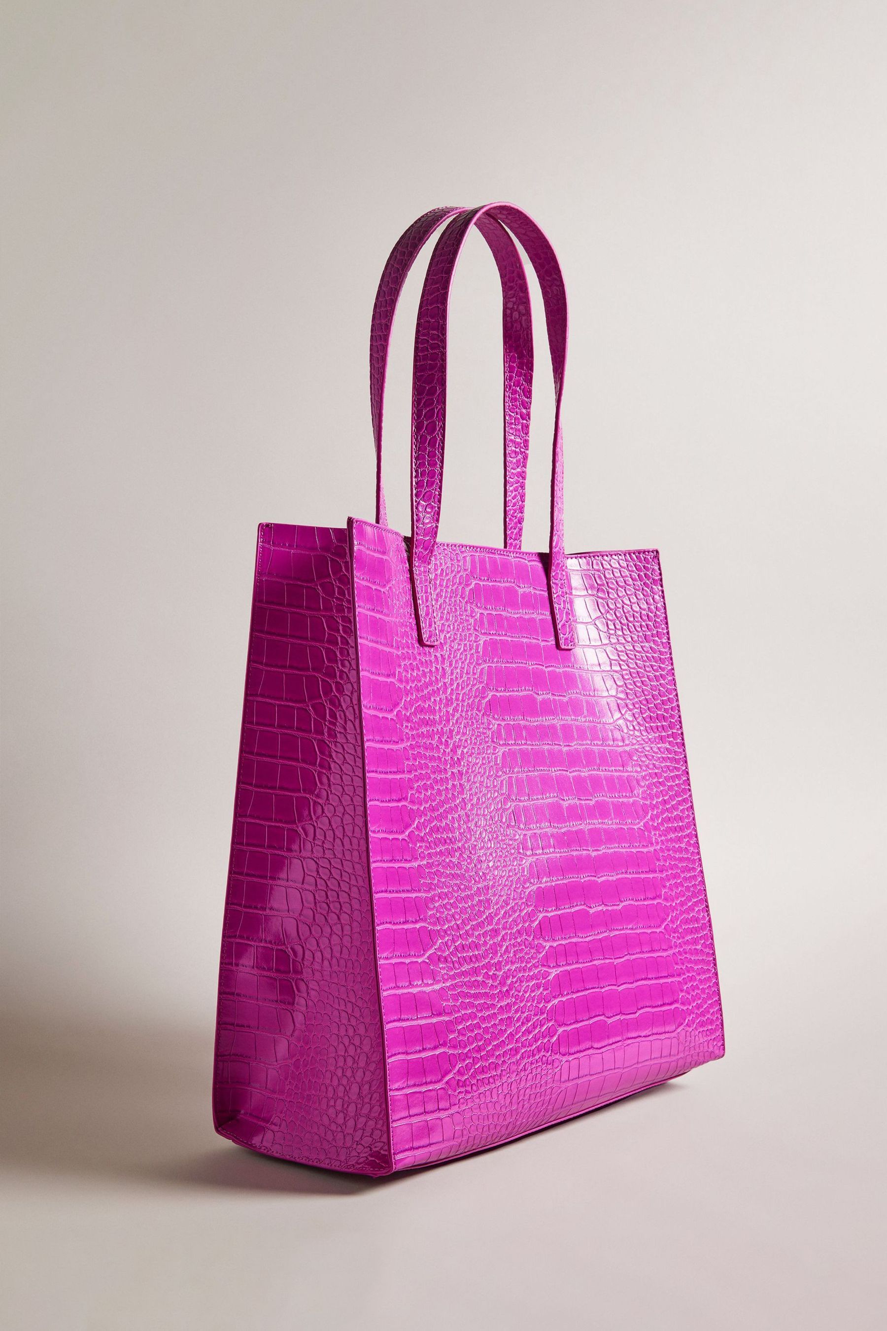Buy Ted Baker Large Dark Grey Croccon Imitation Croc Effect Icon Bag from Next Luxembourg