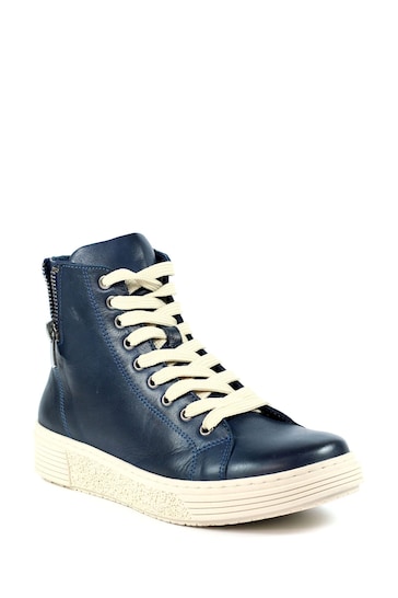 Lunar Navy Blue Danube Laceup Leather Boots