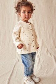 Neutral Spot Textured Cardigan (3mths-7yrs) - Image 2 of 8