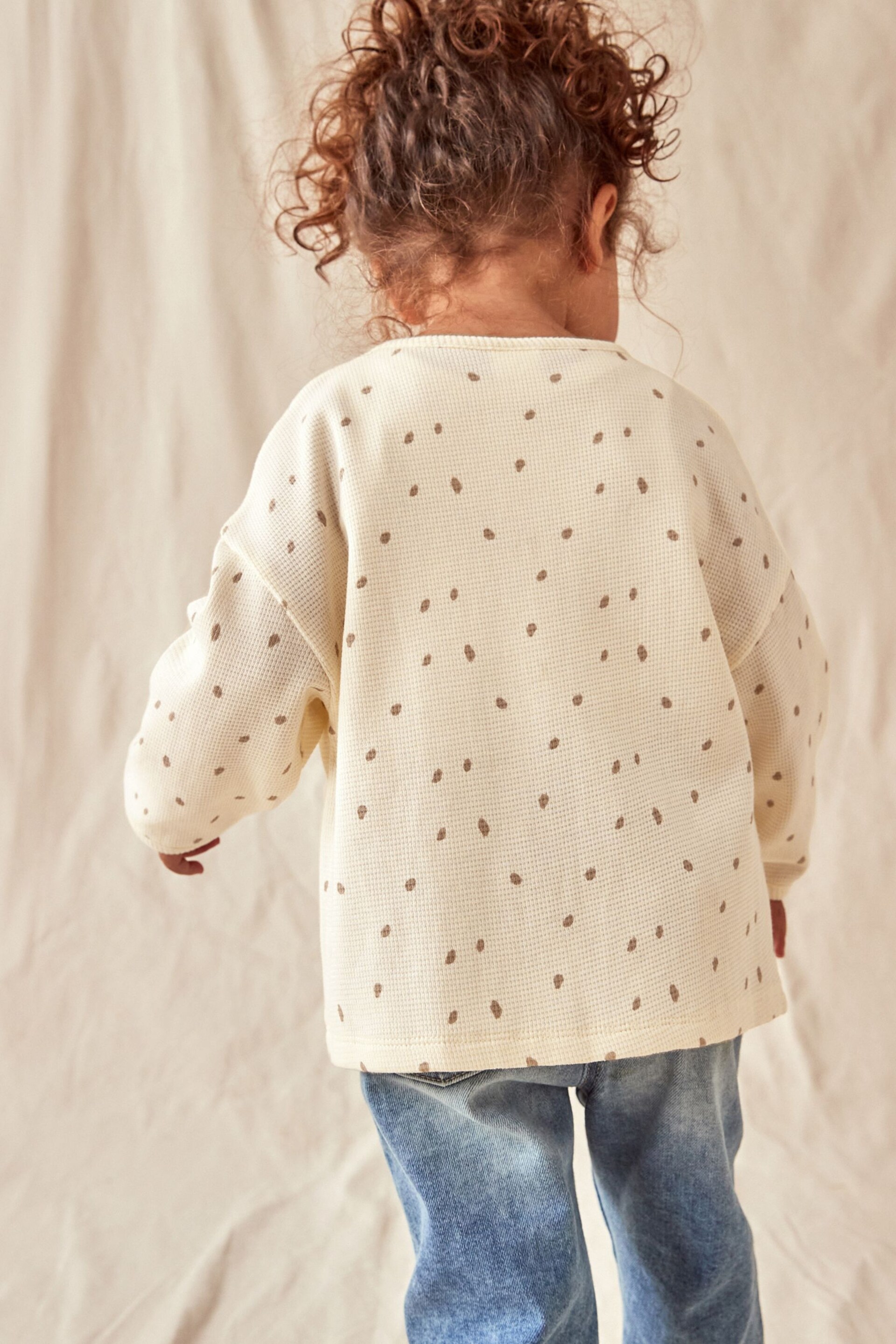 Neutral Spot Textured Cardigan (3mths-7yrs) - Image 3 of 8