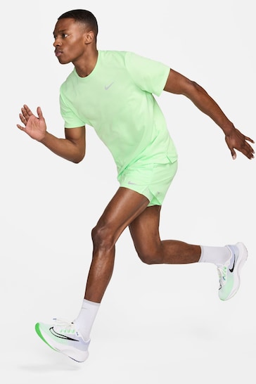 Nike Light Green Miler Dri-FIT UV Running T-Shirt