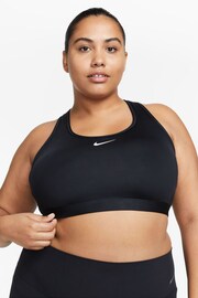 Nike Black Curve Swoosh Medium Support Sports Bra - Image 2 of 7