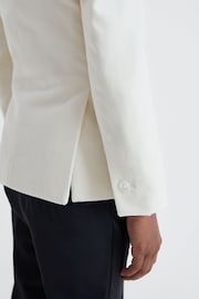 Reiss Ivory Apsara Junior Slim Fit Velvet Single Breasted Blazer - Image 4 of 7