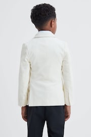 Reiss Ivory Apsara Junior Slim Fit Velvet Single Breasted Blazer - Image 5 of 7