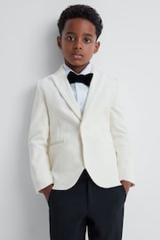 Reiss Ivory Apsara Junior Slim Fit Velvet Single Breasted Blazer - Image 6 of 7