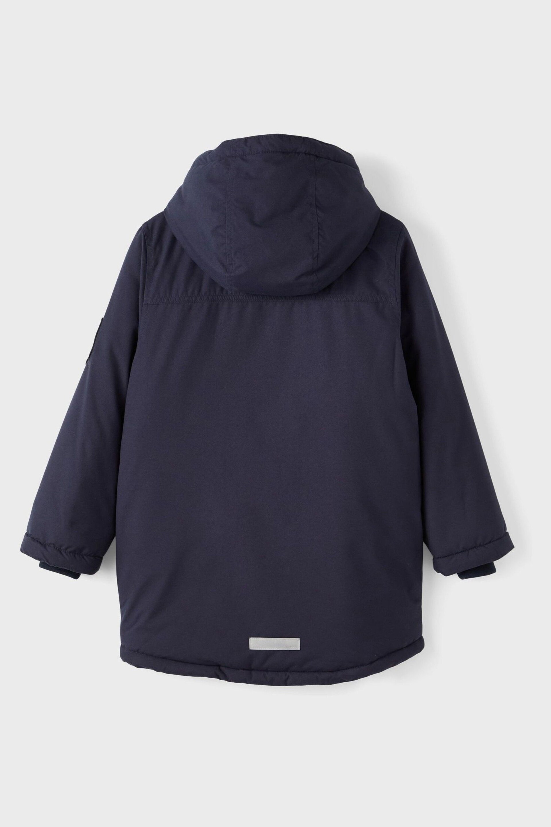 Name It Blue Fleece Lined Parka Coat - Image 4 of 5