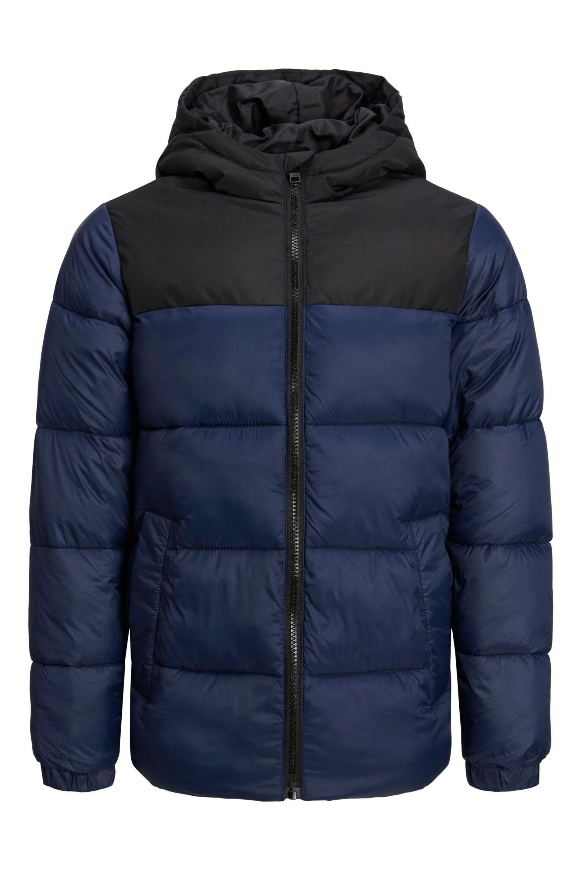 JACK & JONES Blue Thick Padded Hooded Coat - Image 7 of 7