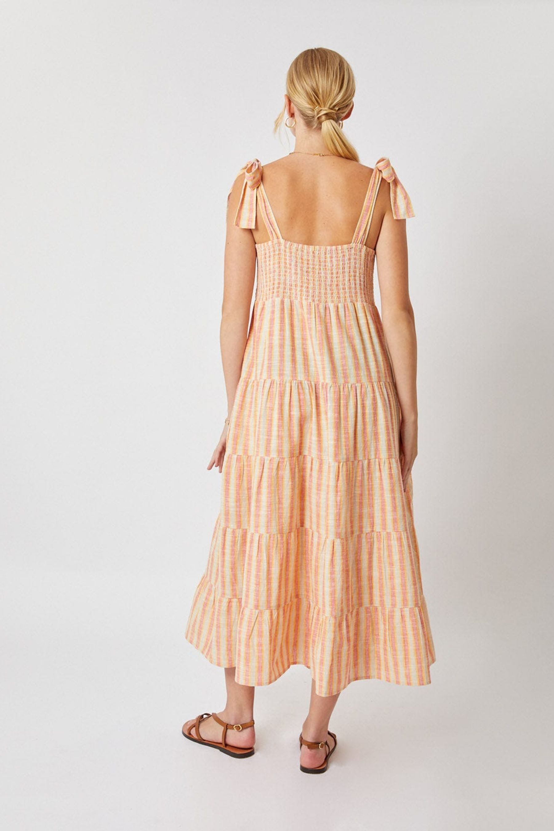 By Iris Cream Multi Stripe Gracie Dress