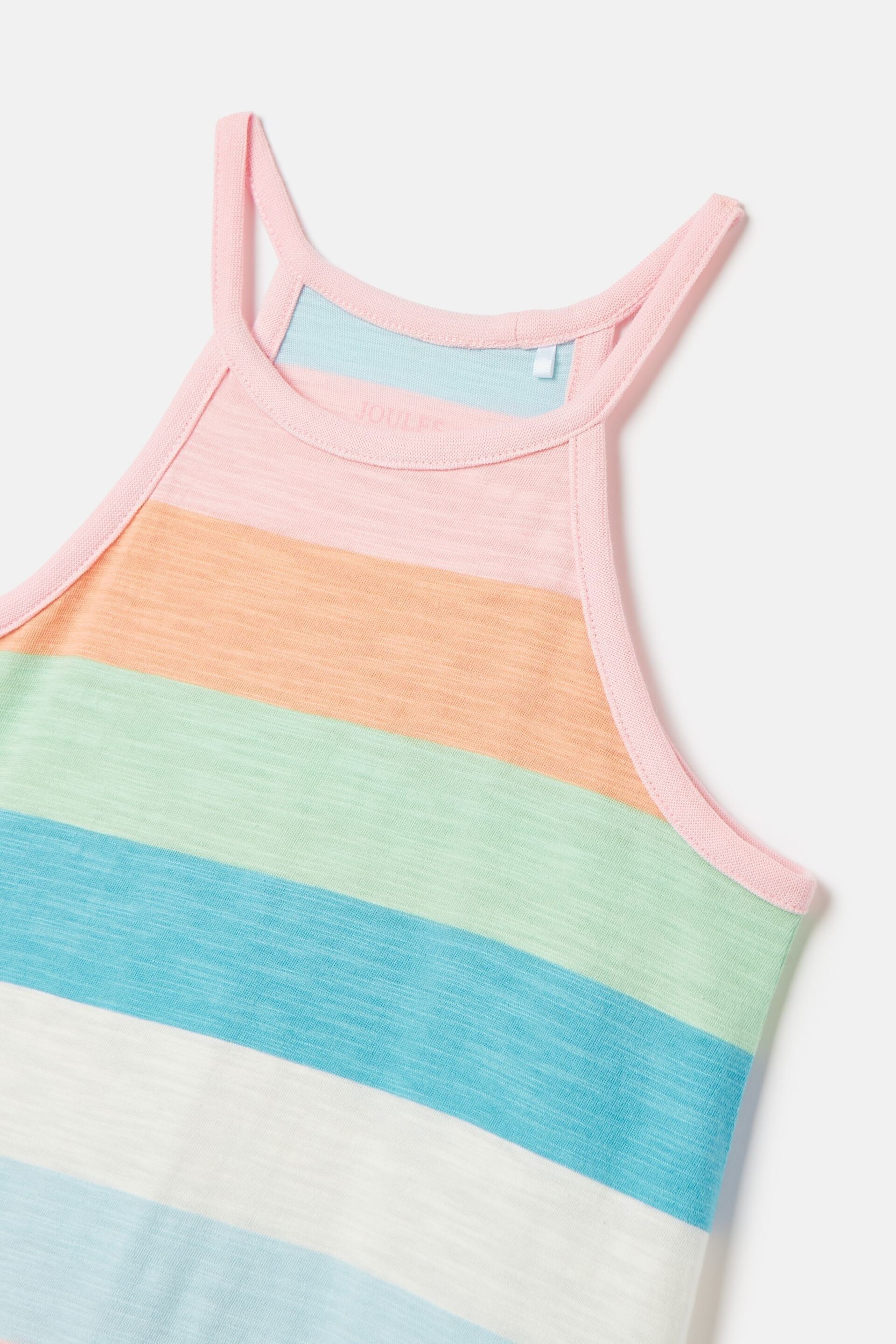 Joules Skipwell Multi Stripe Cotton Sleeveless Dress - Image 3 of 5