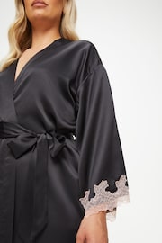 Ann Summers Black Satin Sorella Maxi Robe Dressing Gown - Image 5 of 5