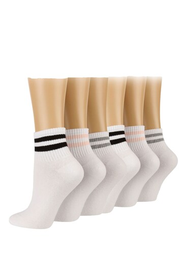 Wild Feet White Ankle length Rib Socks