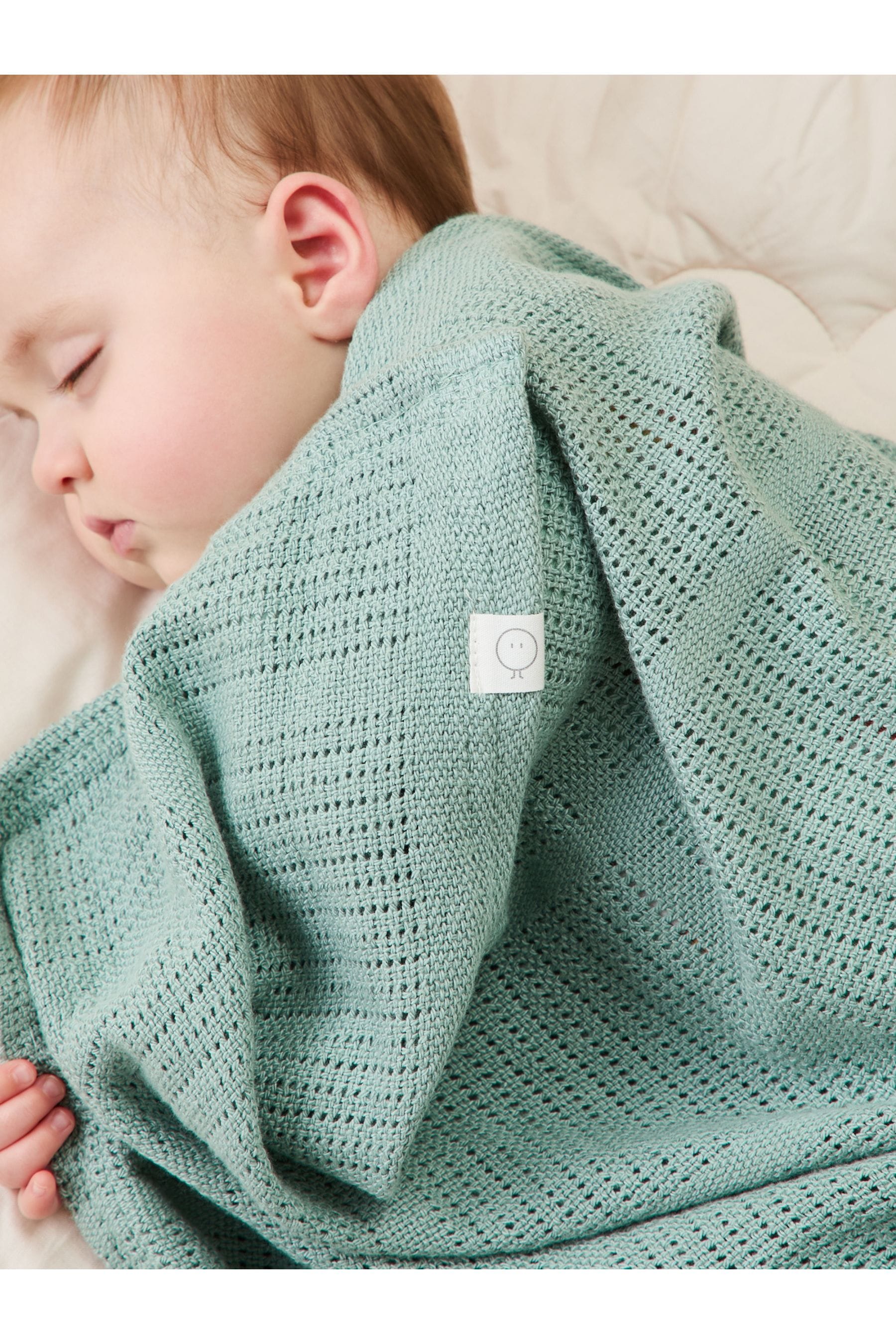 Green cellular baby blanket outlet