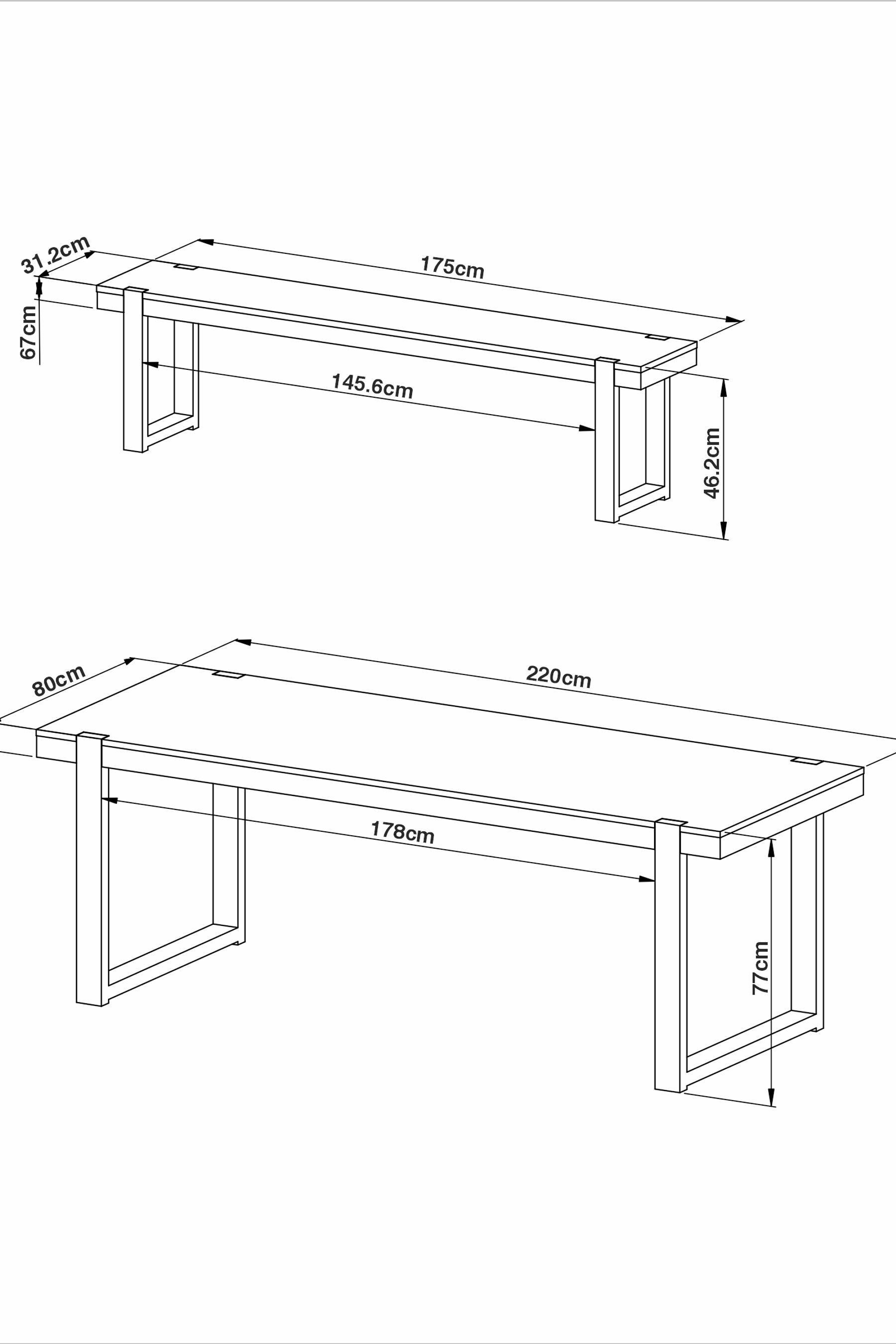 8 seater clearance bench dining table