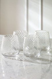 Clear Set of 4 Clear Anais Tumbler Glasses Set of 4 Short Tumbler Glasses - Image 2 of 4