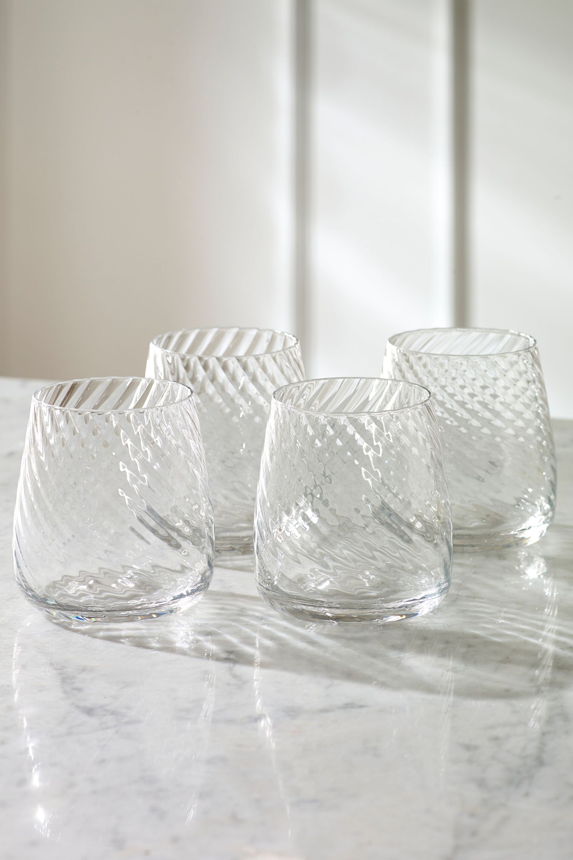 Clear Set of 4 Clear Anais Tumbler Glasses Set of 4 Short Tumbler Glasses - Image 2 of 4