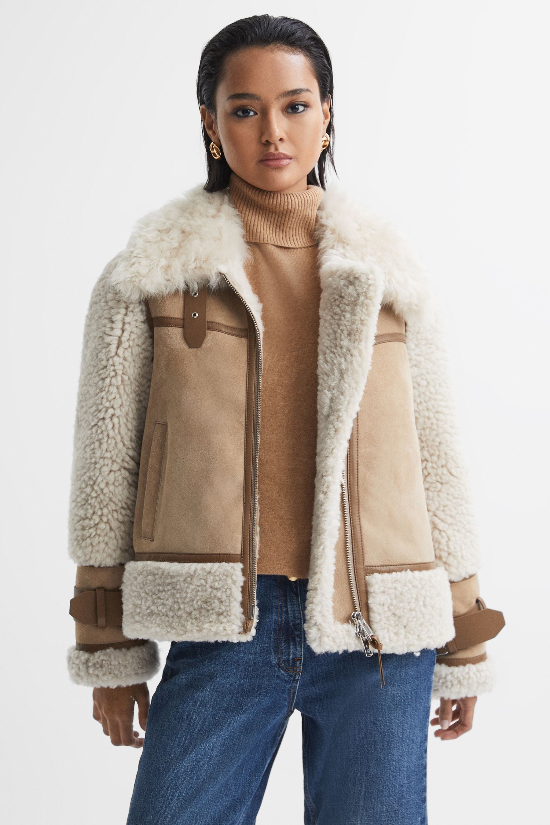 Suede and sheepskin jacket outlet