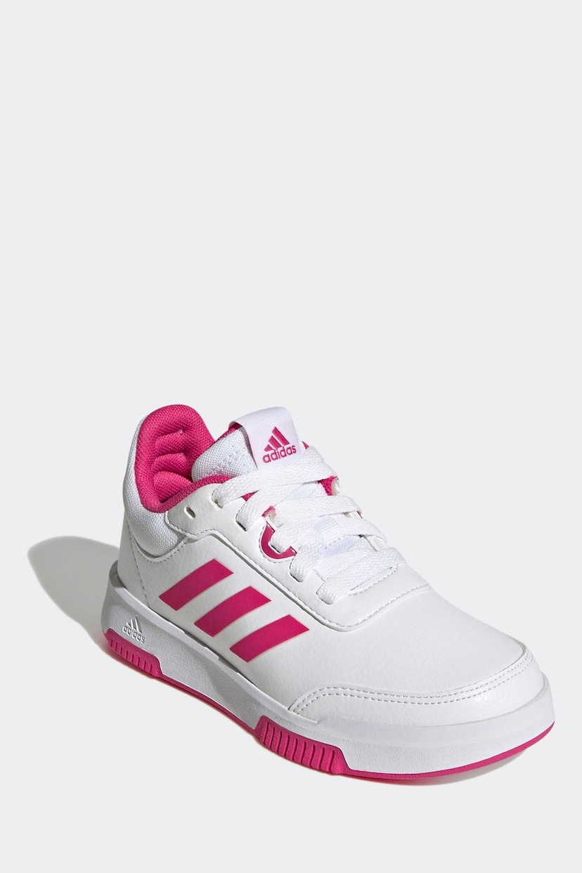 adidas Off White/Pink Tensaur Sport Training Lace Shoes - Image 3 of 9