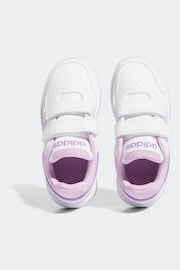 adidas White/Purple Hoops Lifestyle Basketball Hook and Loop Shoes - Image 7 of 10