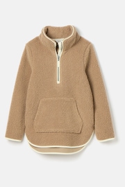 Joules Aldeburgh Tan Brown Quarter Zip Fleece - Image 7 of 7