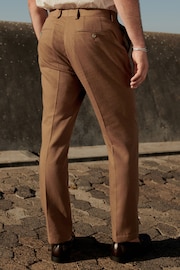Rust Brown Linen Tailored Fit Suit: Trousers - Image 3 of 8
