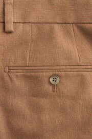 Rust Brown Linen Tailored Fit Suit: Trousers - Image 7 of 8