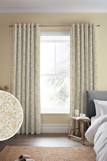 Laura Ashley Pale Gold Rowena Made to Measure Curtains