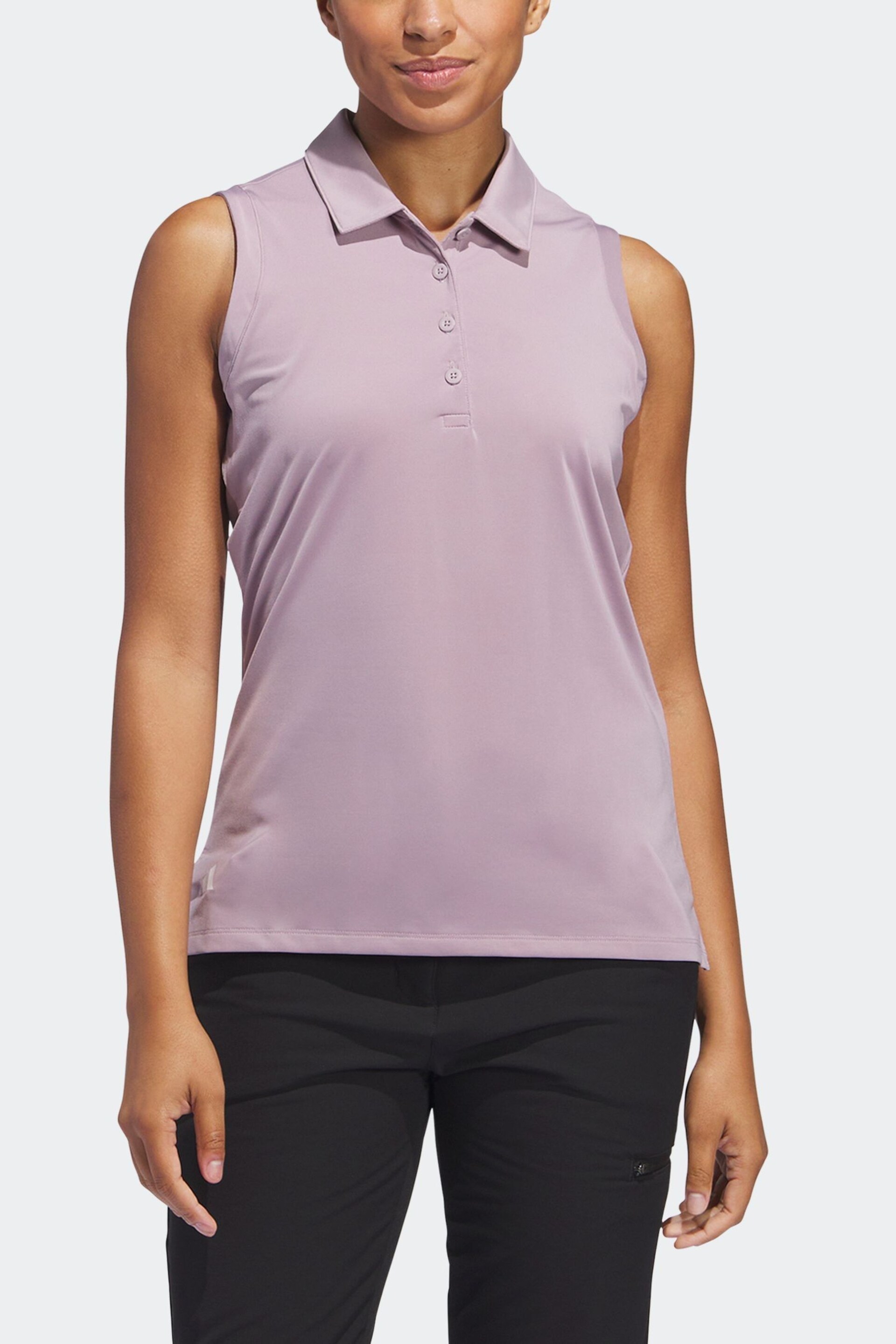 adidas Golf Ultimate365 Solid Sleeveless Polo Shirt - Image 4 of 7