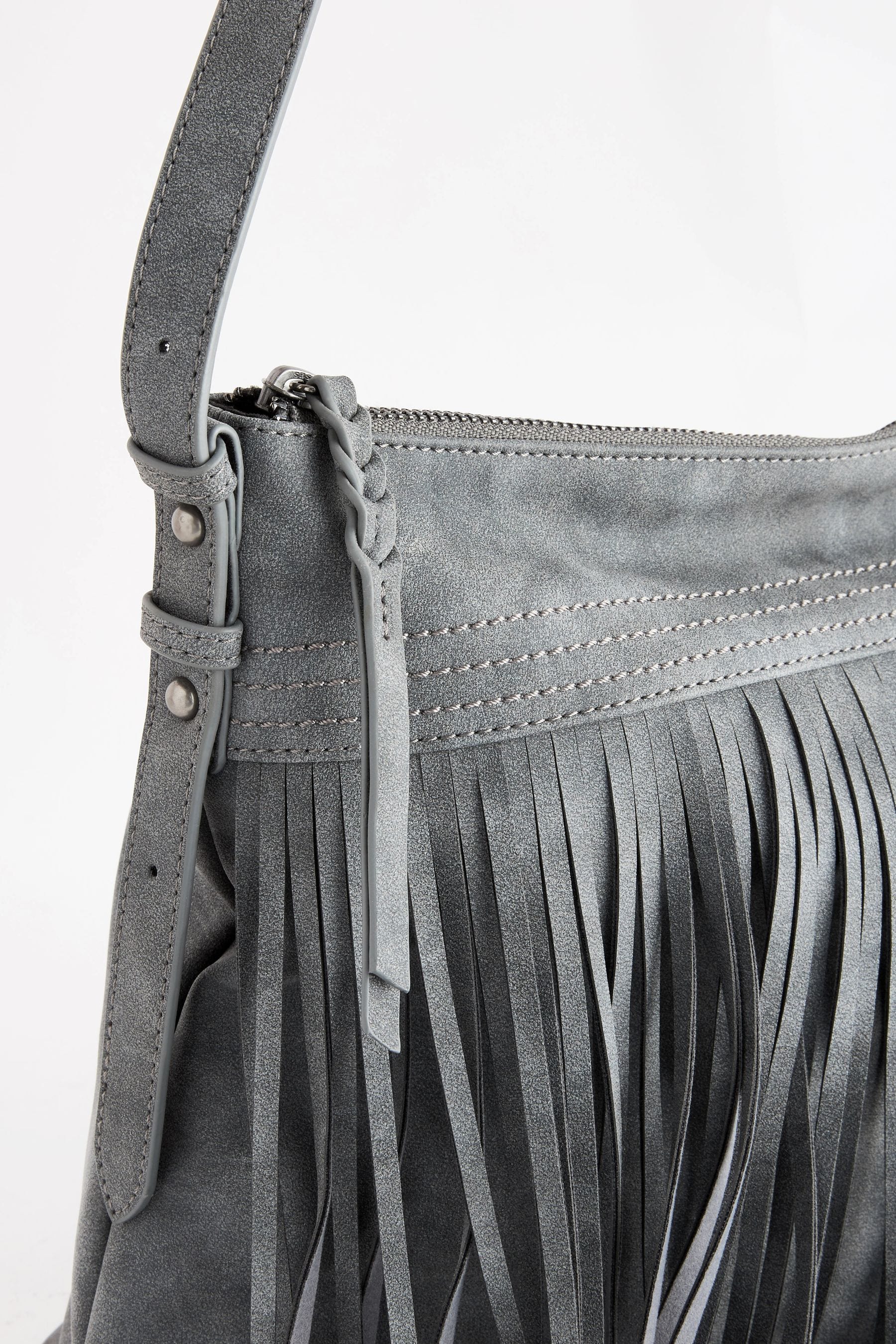 Buy Grey Fringe Hobo Shoulder Bag from Next Luxembourg