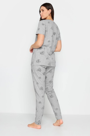 Long Tall Sally Grey Animal Heart Print Pyjama Set