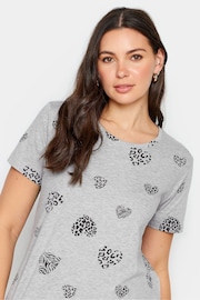 Long Tall Sally Grey Animal Heart Print Pyjama Set - Image 4 of 4