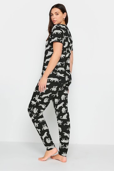 Long Tall Sally Black Animal Print Tapered Leg Pyjama Set