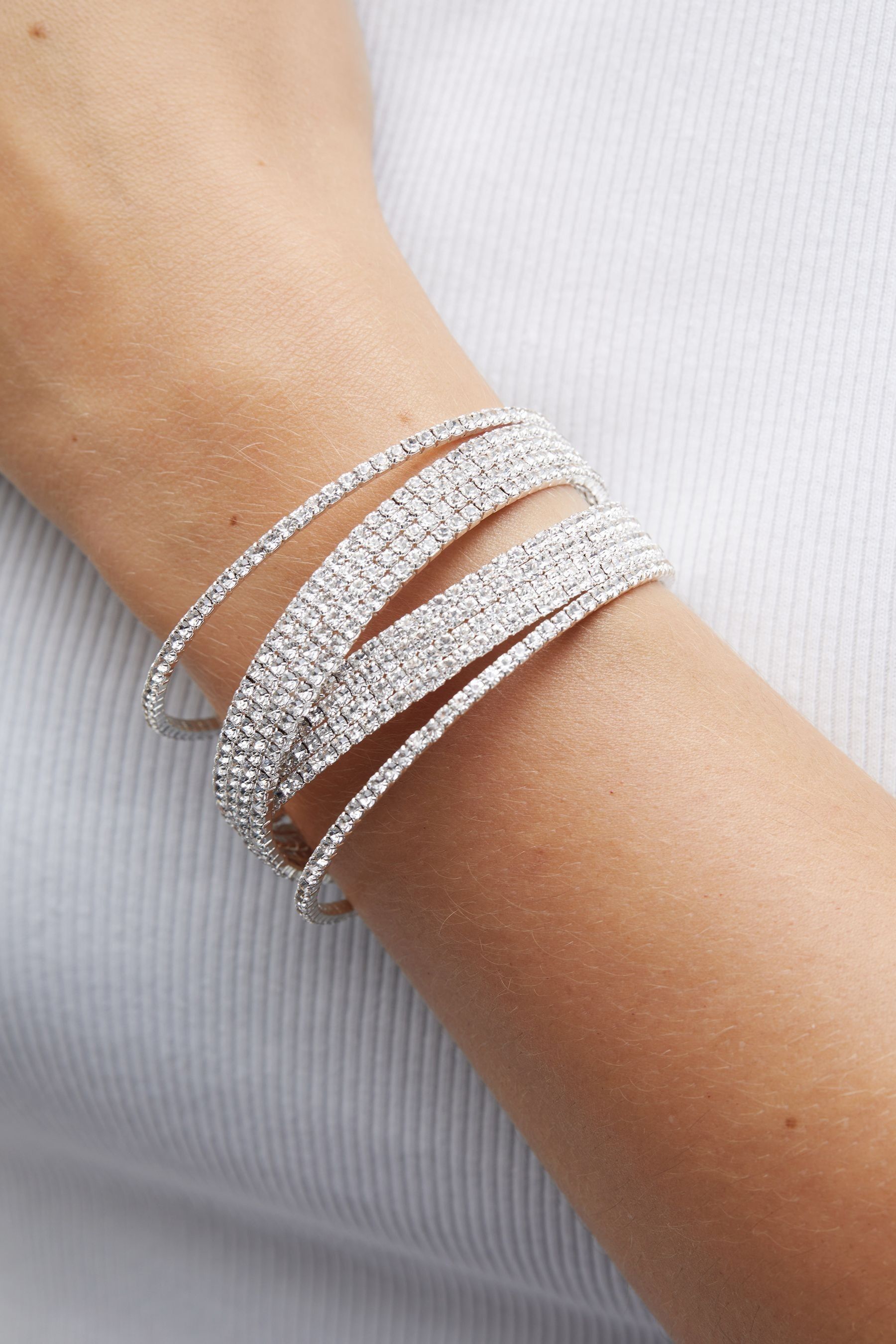 Silver crystal bracelet hotsell
