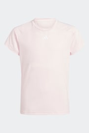 adidas Pink/Black Sportswear Train Essentials Kids T-Shirt And Shorts Set - Image 3 of 6